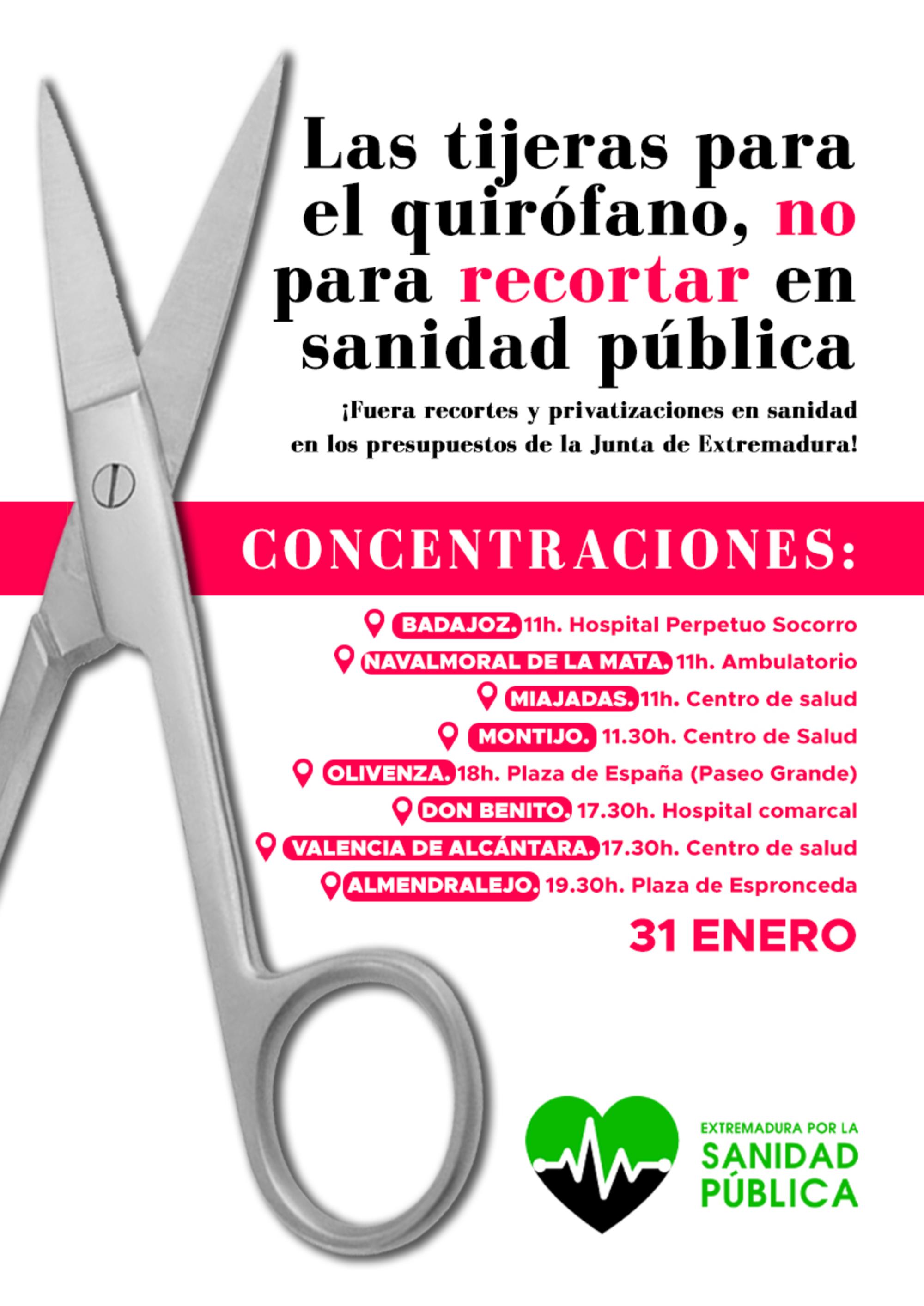 cartel extremadura sanidad pública